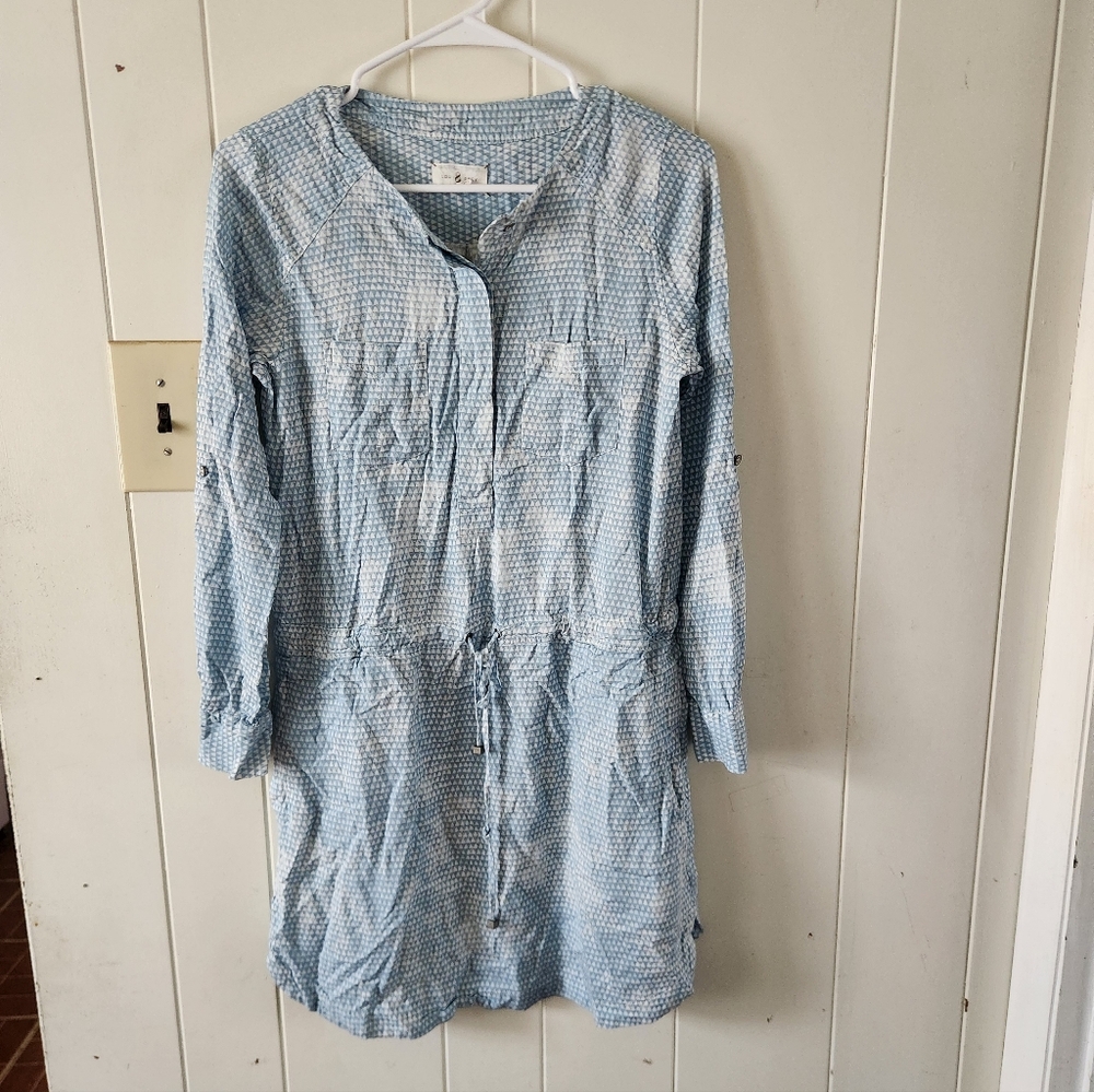 Lou & Grey Light Blue Patterned Dress Size XS